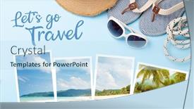  Presentation with top hat - Slide deck having let-s-go-travel-concept background and a sky blue colored foreground