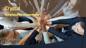  Presentation with plantillas join hands - PPT layouts featuring let us join our hands background and a tawny brown colored foreground