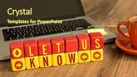  Presentation with cube - Theme enhanced with let us know written background and a tawny brown colored foreground