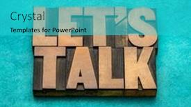  Presentation with talk - Presentation design featuring let-us-talk-invitation-text background and a  colored foreground