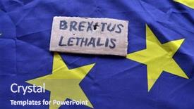  Presentation with outcome - Beautiful presentation theme featuring johnson johnson - united kingdom exit from europe backdrop and a navy blue colored foreground