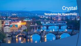  Presentation with bridges - Slide deck enhanced with letn park prague czech republic background and a teal colored foreground