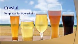  Presentation with brewery - Audience pleasing theme consisting of letra de cambio - brewery drinks and alcohol concept backdrop and a light blue colored foreground