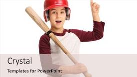  Presentation with baseball - Presentation theme with letra de cambio - joyful kid with baseball equipment background and a lemonade colored foreground