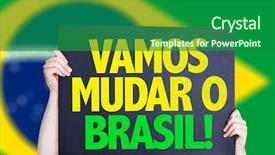  Presentation with brazil - Beautiful PPT theme featuring let's change brazil backdrop and a forest green colored foreground