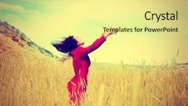  Presentation with filter - Presentation theme having walking in a field letting background and a blonde colored foreground