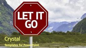  Presentation with landscape - Audience pleasing PPT theme consisting of overcome stress - let it go wooden sign backdrop and a tawny brown colored foreground