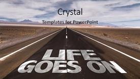  Presentation with desert - Presentation theme enhanced with goes on written on desert background and a light gray colored foreground