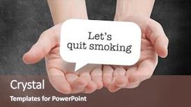  Presentation with quit - Presentation design enhanced with lets quit smoking written on a speechbubble background and a coral colored foreground