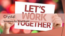  Presentation with work together growth teamwork - Amazing PPT theme having let's work together card backdrop and a coral colored foreground