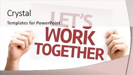  Presentation with work - Audience pleasing slide deck consisting of let's work together card backdrop and a sky blue colored foreground