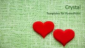  Presentation with needle heart - Audience pleasing PPT theme consisting of scarlet letter - valentine's day card with red backdrop and a mint green colored foreground