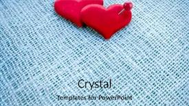  Presentation with needle heart - Slide deck having scarlet letter - valentine's day card red heart background and a light blue colored foreground