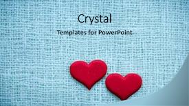  Presentation with needle heart - Beautiful PPT theme featuring scarlet letter - valentine's day card with red backdrop and a light blue colored foreground