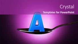  Presentation with silver purple - Audience pleasing presentation theme consisting of letter-a-in-silver-spoon backdrop and a violet colored foreground