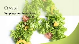  Presentation with food quality - Presentation design featuring letter-a-made-of-fresh background and a soft green colored foreground