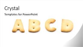  Presentation with biscuit - Colorful presentation enhanced with letter abcd biscuit isolated backdrop and a white colored foreground