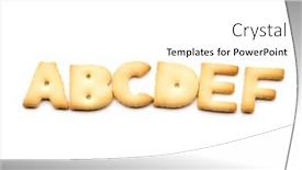  Presentation with biscuit - Slide set with letter abcdef biscuit isolated on white background background and a white colored foreground