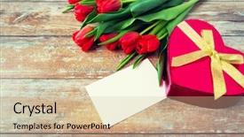  Presentation with heart flowers - Colorful slide set enhanced with letter and heart shaped chocolate backdrop and a  colored foreground