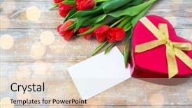  Presentation with heart flowers - Presentation having letter and heart shaped chocolate background and a  colored foreground