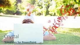  Presentation with letter - PPT layouts enhanced with jumbled - letter and number jumble background and a sky blue colored foreground