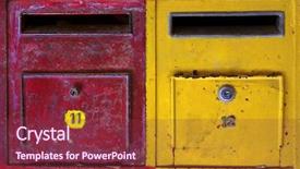  Presentation with old rusty pipe - PPT layouts featuring letter box - background of colorful old background and a  colored foreground