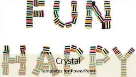  Presentation with words - Presentation design consisting of letter c - fun happy words background and a lemonade colored foreground