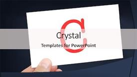  Presentation with id card - Slide deck featuring letter c on a card background and a sky blue colored foreground