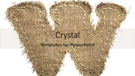  Presentation with linen - Theme with letter clipped from linen fabric background and a coral colored foreground