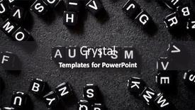  Presentation with letter - Beautiful PPT theme featuring letter-cubes-on-a-black backdrop and a dark gray colored foreground