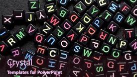  Presentation with letter - Amazing slides having letter-cubes-on-a-black backdrop and a wine colored foreground