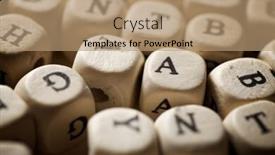  Presentation with letter - PPT theme enhanced with letter-cubes-on-a-brown background and a coral colored foreground