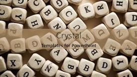  Presentation with letter - PPT theme having letter-cubes-on-a-brown background and a coral colored foreground