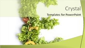  Presentation with food quality - PPT theme having letter-e-made-of-fresh background and a blonde colored foreground