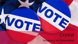  Presentation with vote - Cool new theme with letter encouragement - vote pin or button backdrop and a crimson colored foreground