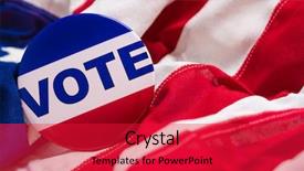  Presentation with united states flag - Amazing presentation theme having letter encouragement - vote pin or button backdrop and a red colored foreground