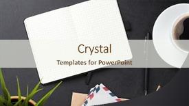  Presentation with flower office desk table - Theme with letter envelope - office leather desk table background and a cream colored foreground