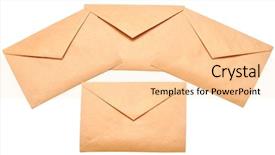  Presentation with postage - Cool new presentation design with letter envelope for mail postage shipping backdrop and a lemonade colored foreground