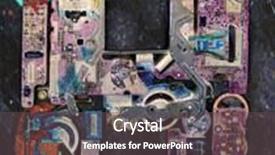  Presentation with old letter - Slide set consisting of letter h made up from old electronic parts background and a dark gray colored foreground