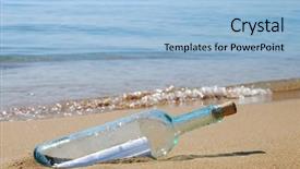  Presentation with letter - Presentation theme with letter in a bottle background and a light blue colored foreground