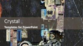  Presentation with old letter - Colorful PPT theme enhanced with letter j made up from old electronic parts backdrop and a gray colored foreground