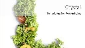 Presentation with food quality - Presentation theme with letter-l-made-of-fresh background and a white colored foreground