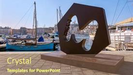  Presentation with old letter - PPT theme having letter-m-on-the-wharf background and a violet colored foreground