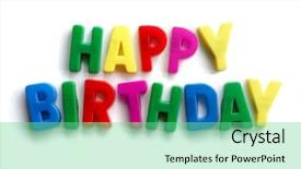  Presentation with colourful letter - Amazing presentation theme having letter magnets on white background backdrop and a seafoam green colored foreground