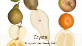  Presentation with letter - Theme featuring letter 'n' made out of fruit isolated on a white background background and a cream colored foreground