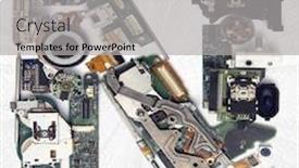  Presentation with old letter - Slides with letter n made up from old electronic parts background and a light gray colored foreground