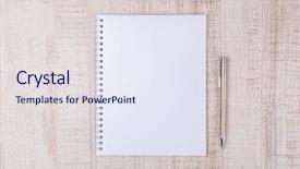  Presentation with white blank notebook silver - Slide set having letter pad - blank white notebook background and a sky blue colored foreground