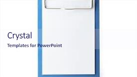  Presentation with letter - Audience pleasing slide deck consisting of letter pad - small blue clip board isolated backdrop and a sky blue colored foreground