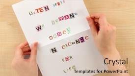  Presentation with empty of wood table top - PPT layouts consisting of letter to requirements of kidnapper background and a soft green colored foreground