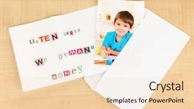  Presentation with letter - PPT layouts consisting of letter to requirements of kidnapper background and a  colored foreground